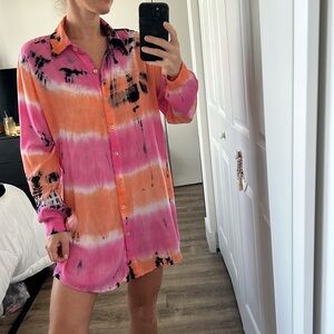 Cia. Marítima Chemise Tie Dye Buttondown Coverup M
